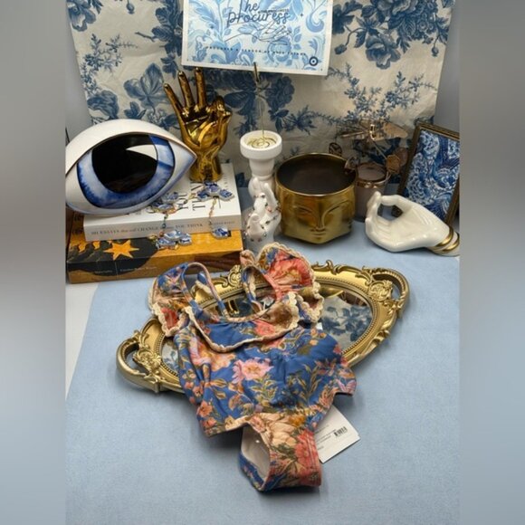 🆕 ZIMMERMANN KIDS 🧿 NWT August Trim Scoop 1PC, Dusty Blue Floral - Sz 1Y - Picture 3 of 12